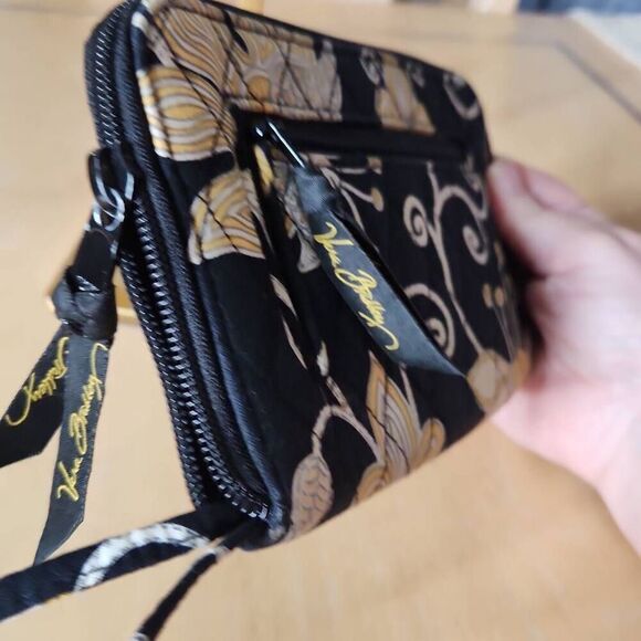 Vera Bradley black and gold zip around wallet - Picture 4 of 6